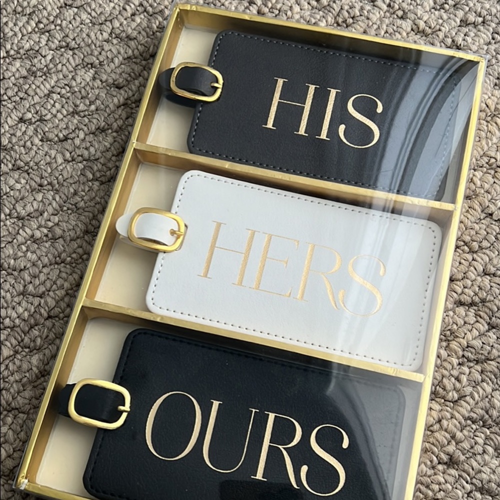 Luggage Tags - His/Hers/Ours - Set of 3 NWOT